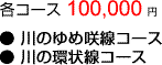 各コース 100,000円
●川のゆめ咲線コース
●川の環状線コース